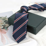 Riolio  Ties for Men Women JK Fashion Wholesale Navy Blue Striped Necktie Male Polyester Party Wedding Clothes Shirts Accessories
