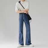 Riolio  Men Fashion Micro-Flare Casual Versatile Jeans Men Comfortable Versatile Minimalist Pants Slim Fit Youthful Vitality Trousers