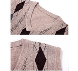 Riolio  Autumn Winter Mens Knitted Sleeveless Jacket Man V-Neck Warm Jumper Knitted Waistcoats Men Wool Pullovers Sweater Vests Clothing