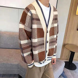 Riolio New Men's Casual Cardigan Korean Version Of The Laziness Sweater Male Wild Coat Loose Thick Wool Outer Needle Sweater