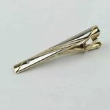 Riolio  New Men's 5cm Metal Gold Slim Tie Bar Wedding Party Business Accessory Stainless Steel Material Tie Clip Clamp Irregular Design