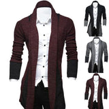 Riolio Stylish Long Sleeves Cardigan Coat Loose Fit Stretchy Knitted Sweater Color Block Breathable Men Knitwear Men's Clothing