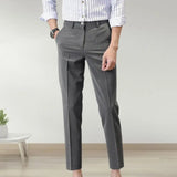 Riolio Popular Men Trousers Breathable Men Suit Pants Soft Fabric Gentle Mid Waist Ankle Length Business Pants