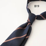 Riolio  Handmade 8cm Dots Striped Neckties Business Formal Dress Professional Men's Silk Ties Wedding Party Suit Cravat Brown Neck Tie