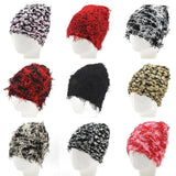 Riolio Hip Hop Balaclava Distressed Knitted Caps Ski Mask Women Outdoor Camouflage Fleece Fuzzy Ski Balaclava Beanies Women Men Hat