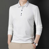 Riolio  Spring Autumn Middle-aged Men's Long Sleeve Polo Shirt