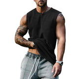 Riolio  Summer Men Soild Casual Tank Top Bodybuilding Sleeveless Shirt Male Oversized Gym Tank Tops Basketball Singlet Vest Men Clothing