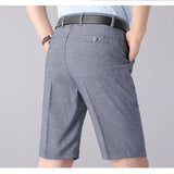 Riolio  Middle Age Suit Shorts Men New Quarter Pants Thin Style Ice Shreds Street Casual Solid Color Korean Loose Flax Pants