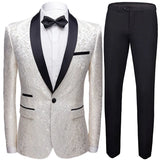 Riolio Coat Vest Pants 3 Piece Suit Set Luxury Groom Wedding Dress Party High End Waistcoat Slim Fit Lapel Blazer Jacket Men Trousers