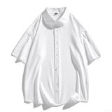Riolio  Cross Border Short Sleeved Shirt for Boys and Teenagers To Look Slim, Cool and Handsome, Wearing Loose Shirt Outside