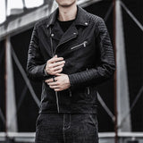 Riolio Leather Jacket Autumn New Flip Collar Slim Fit Casual Style Jackets Men's Motorcycle Outerwear Youth Fashion PU Leather Coat