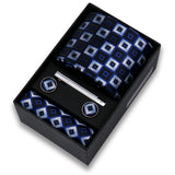 Riolio  Tie For Men Tie Clips Set Necktie Man Wedding Blouses Dress Cufflinks Gift Box Pocket Square Clip Business Skinny Gravetas