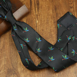 Riolio  New Trendy Mens Brown Green Navy Neckties 8cm Luxury Dots Floral Neck Ties Adult College Student Animal Printed Tie Cravat