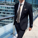 Riolio  Hot Sale Of The Season Fashionable Men's Casual Striped Suit Set Business Professional Three-piece Suit Trendy Wedding Wear Male