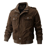 Riolio  Autumn Mens Cotton Bomber Jackets Casual Man Multi-pocket Tactical Windbreaker Coats Men Stand Collar Hiking Jacket Clothing 6XL