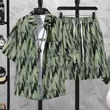 Riolio Shirts + shorts 2025 summer Sportswear Men's fashion short sleeve Sets Male shirts and shorts Casual oversize men set Two Piece