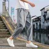 Riolio  Linen Wide Men Pants New Korean Trousers Oversize Linens Streetwear Male Spring Summer Pants Casual Men Clothing Sweatpants