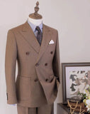 Riolio  Men's Suit 2 Pieces Blazer Pants Double Breasted Peaked Lapel Business Slim Fit Formal Work Wedding Groom Costume Homme