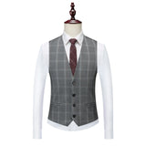 Riolio  New Hot Sale Of The Season Men's Slim Fit Casual Plaid Three-Piece Suit Wedding Groomsmen Formal Wear Banquet Suitable Scene Fas