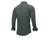 Riolio  Spring Autumn Men's Cotton Cargo Shirts Casual Men Long Sleeve Workwear Shirt Vintage Man Multi-Pocket Military Button Shirt