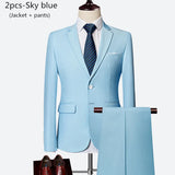 Riolio WELL DRESSED MEN 3 Piece Men's Wedding Suit Fashion Men's Slim Solid Color Business Office Suit Sets Large Size Men Blazer+ Pants + Vest