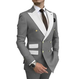 Riolio  Elegant Slim Fit Men's Tuxedo Suit 2-Piece Blazer And Pants Set Peak Lapel Wedding Evening Party Attire