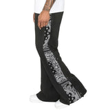 Riolio  Spring and summer high street double-track hip-hop breasted sports casual loose west coast cashew flower wide-leg trousers