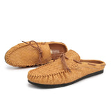 Riolio  Fashion Men Loafers Summer Leather Slippers Flats Lazy Shoes Casual Soft Comfortable Driving Shoes Moccasins Footwear for Men