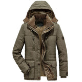 Riolio Waterproof Fleece Hooded Men Outdoor Jacket Men's Coats Hat Windbreakers Parka Men New Men's Leisure Velvet Thick Warm Coat