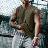 Riolio  Summer Men Soild Casual Tank Top Bodybuilding Sleeveless Shirt Male Oversized Gym Tank Tops Basketball Singlet Vest Men Clothing