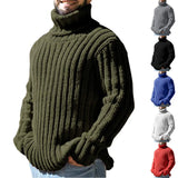 Riolio Turtleneck Sweater Men's Solid Color Slim Knitted Top Autumn and Winter New Sweater Fashion European and American Men's