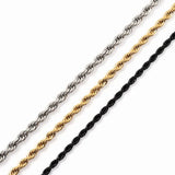 Riolio Rope Chain Necklace Men Classic New Handmade Stainless Steel Twisted Link Chain Necklace For Men Jewelry Gift