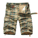 Riolio 2024 Summer Men Shorts Fashion Plaid Beach Shorts Mens Casual Shorts Short Pants Male Cargo Overalls No belt