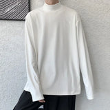 Riolio Solid T-shirts Men Fashion Simple All-match Autumn Loose Casual Korean Style Streetwear Youthful Basic City Boy Popular Chic