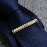 Riolio  New Men's 5cm Metal Gold Slim Tie Bar Wedding Party Business Accessory Stainless Steel Material Tie Clip Clamp Irregular Design