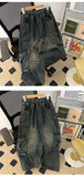 Riolio  Trendy Men's Workwear Denim Pants Autumn Winter New Vintage American Sle Loose Wide Leg Floor-Length Pants