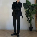 Riolio  Mens Autumn Jacket Ballroom Waist-Cinching Casual Suit Jacket Streetwear Fashion Nightclub Stage Performance Top Men'S Clothing