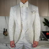Riolio  Elegant Jacquard Wedding Tuxedo For Prom Slim Fit Men Suits 3 Pieces Male Fashion Jacket With Vest Pant