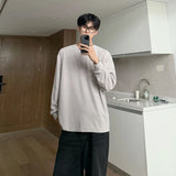 Riolio Warm Henry Collar Long Sleeve T shirt For Men Spring Autumn Casual Mens T-shirts Unisex Tee Tops Classic Clothes Men's T-Shirts