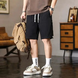 Riolio  Men Wide Fashionable Loose Straight-tight Casual Trend Regular Summer Versatile Harajuku Five-part Work Pants