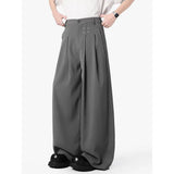 Riolio  Cleanfit High Waist Wide Leg Men's Pants Drapey Ice Silk American Style Casual Business Trousers for Teens And Young Adults