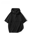Riolio Ice Silk Men's irt ort Sve Thin American Outdoor Mountain Qui Dry Hooded Workwear Jaet f Zipper Breathable...