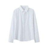 Riolio  New Naples Business Men Shirts Light Luxury Textured Lapel Striped Long Sleeve Cardigan Leisure Premium Commuter Blouse S-4XL