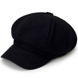 Riolio Woolen Solid Color Beret Fashion Outdoor Cotton Hat Autumn and Winter Windproof Hats Men's and Women's Universal Caps