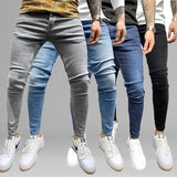 Riolio Mens Black Jeans Slim Fit Quality Gray Casual Male Jeans Pants Skinny Fit Men Pants Hip Hop Streetwear Cotton Denim Trousers