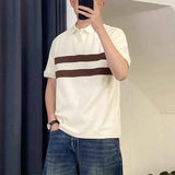 Riolio  Summer Men Color Matching Polo Shirts Korean Male Clothing T-shirt Versatile Casual Fashion Basic Lapel Loose Short Sleeves Tops