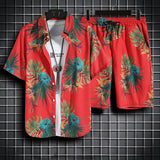 Riolio Beach Clothes For Men 2 Piece Set Quick Dry Hawaiian Shirt and Shorts Set Men Fashion Clothing Printing Casual Outfits Summer