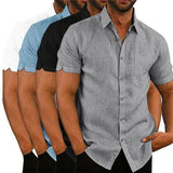 Riolio Men's Summer Polo Solid Short Sleeve Button Shirt