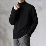 Riolio Spring Autumn Winter Solid Casual Plush Turtleneck Men's Loose Bottom Double Faced Velvet Sweater Simple Warm BigSize