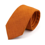 Riolio  Novelty New Solid Color Ties For Men 100%Cotton Handmade High Quality Necktie Pink Green Orange 6.5cm Skinny Slim Ties Accessory